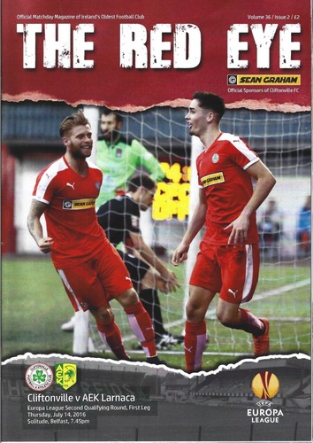 2016 cliftonville aek - cliftonville,